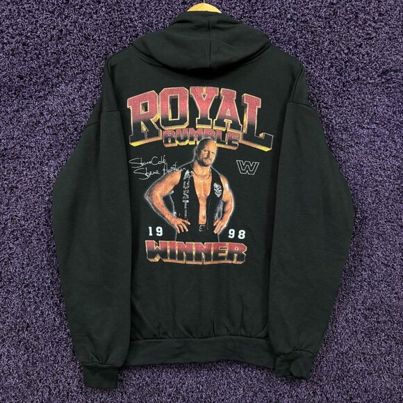 Stone Cold Steve Austin 98 Royal Rumble Winner WWE Hoodie M - Picture 1 of 4